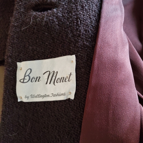 Vintage fur trimmed mink collar coat brown - Picture 7 of 7